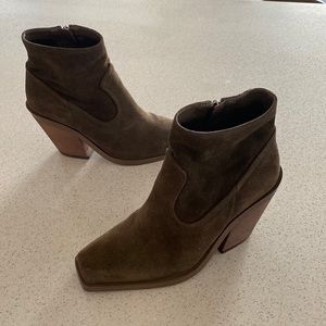 Vince Camuto Dark Brown Suede Heeled Boots